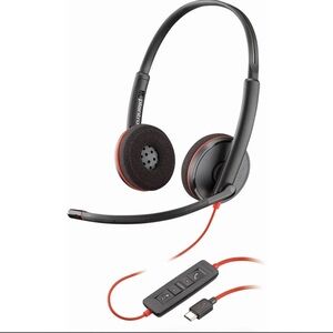 Plantronics Black and Red USB-C Wired Mono Headset with Inline Controls
